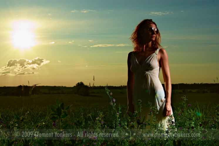 beautiful woman in field