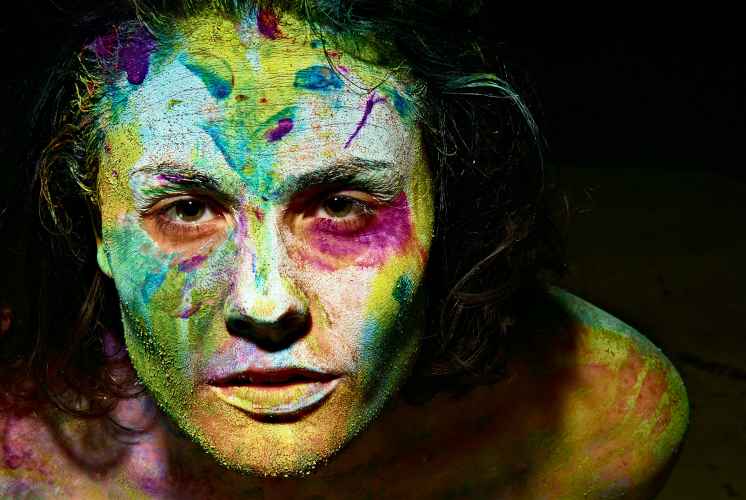 beautiful woman with painted face